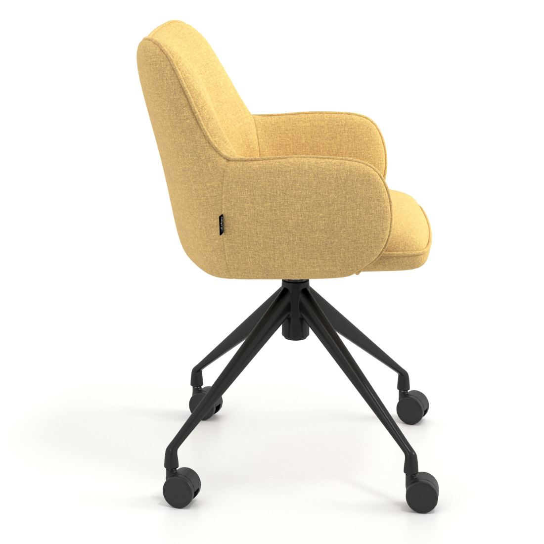 silla confidente amarillo gala giratoria con ruedas 3