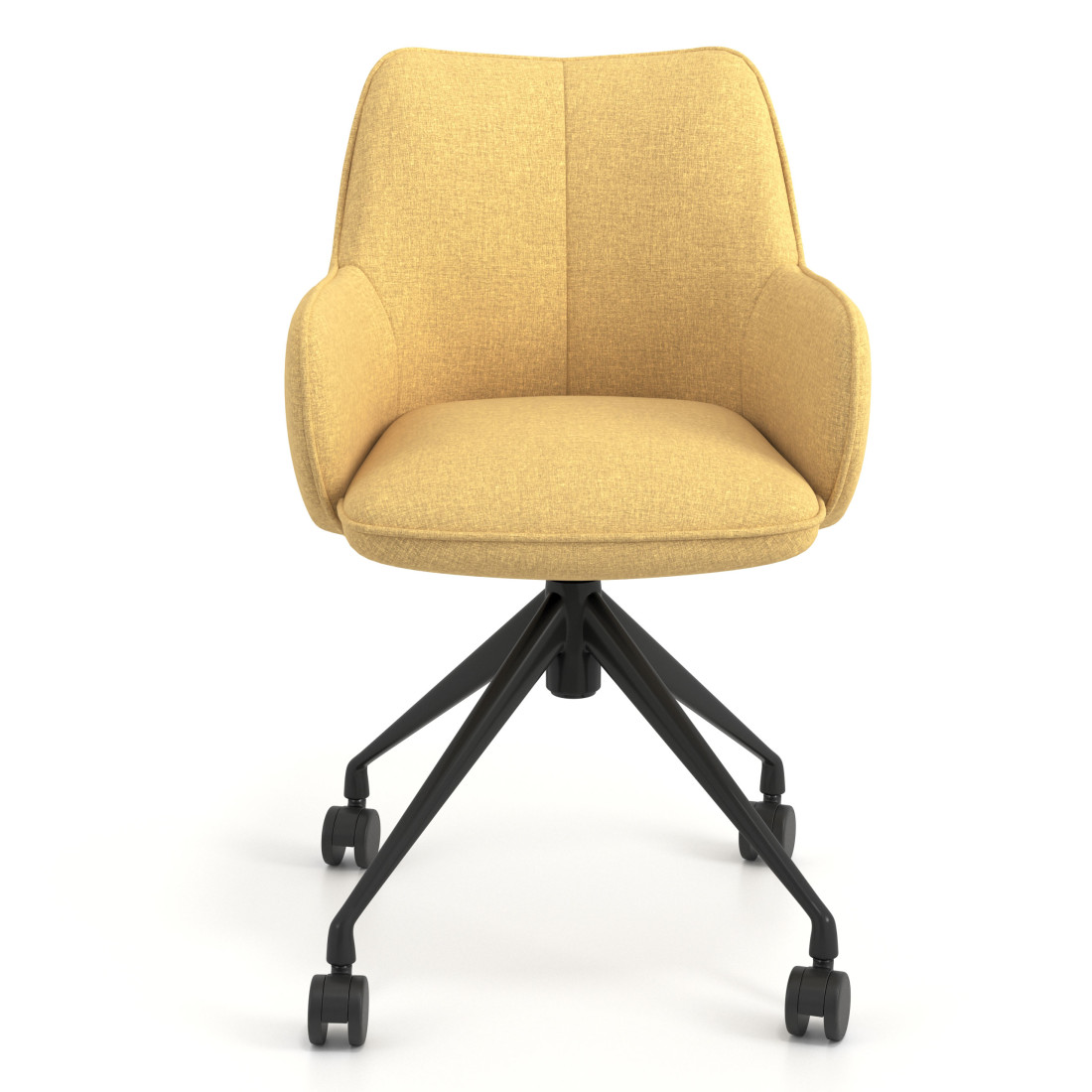 silla confidente amarillo gala giratoria con ruedas 4