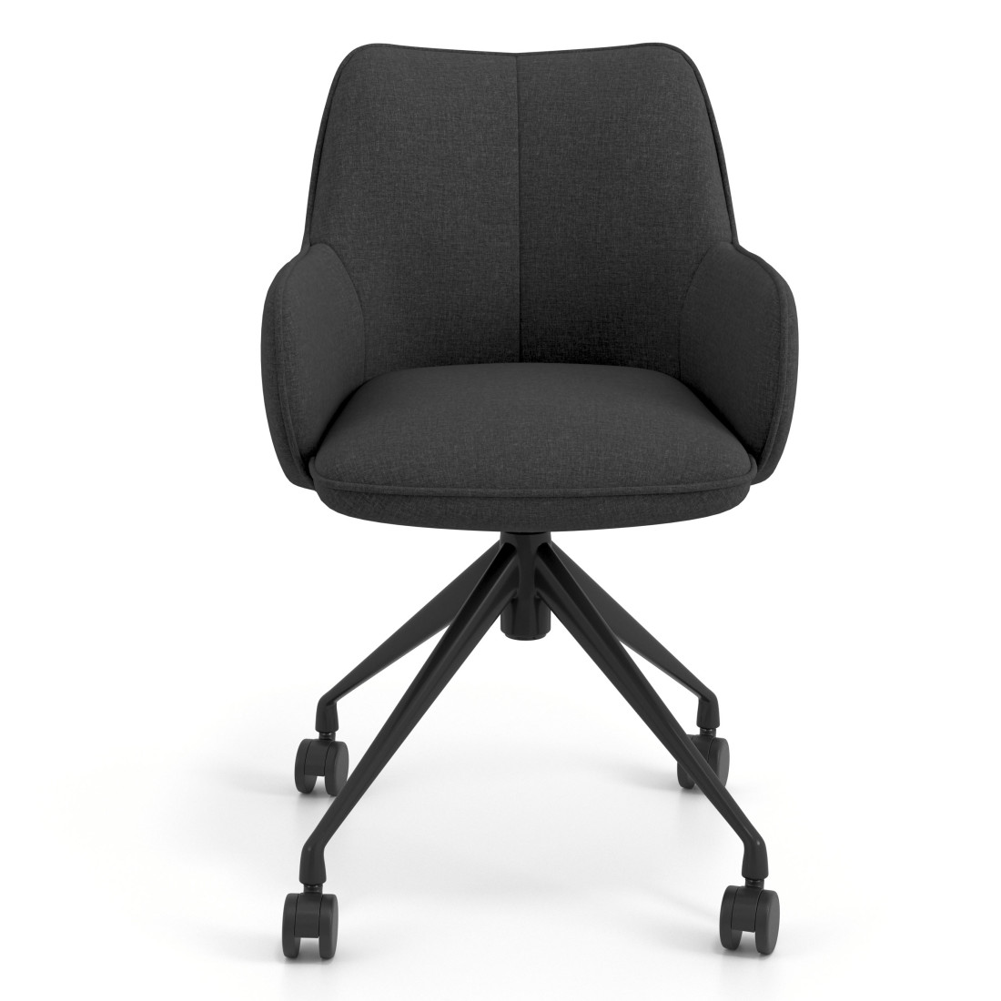 silla confidente antracita gala giratoria con ruedas 4