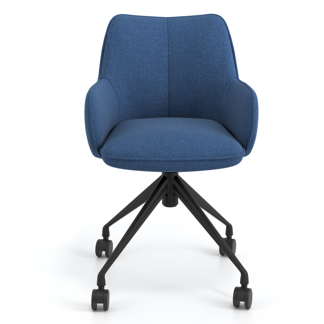 silla confidente azul gala giratoria con ruedas 4