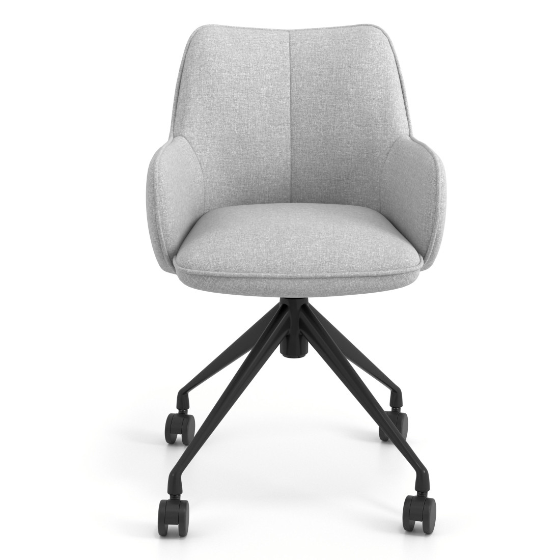 silla confidente gris gala giratoria con ruedas 4