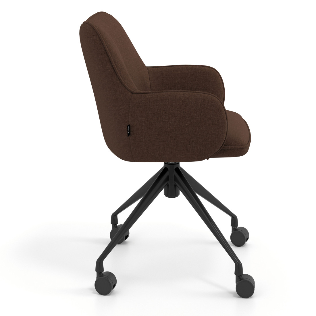 silla confidente marron gala giratoria con ruedas 3