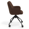 silla confidente marron gala giratoria con ruedas 3