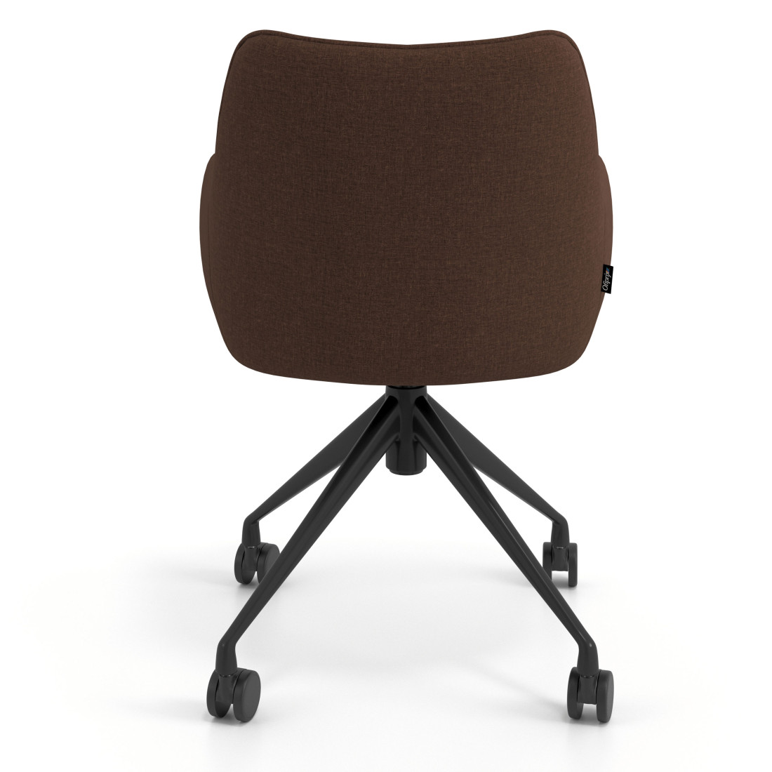 silla confidente marron gala giratoria con ruedas 6