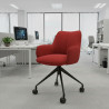 silla confidente rojo gala giratoria con ruedas 2