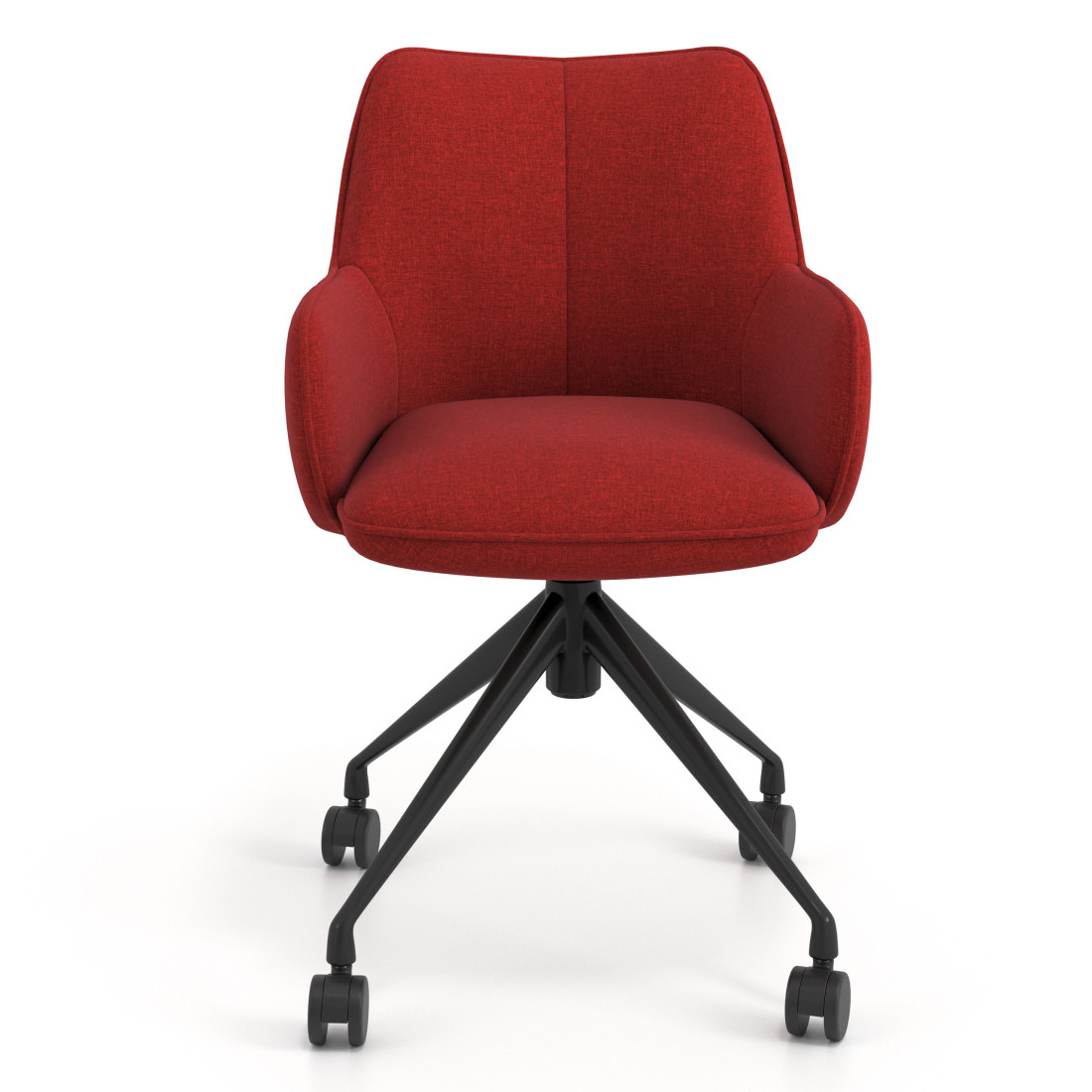 silla confidente rojo gala giratoria con ruedas 4