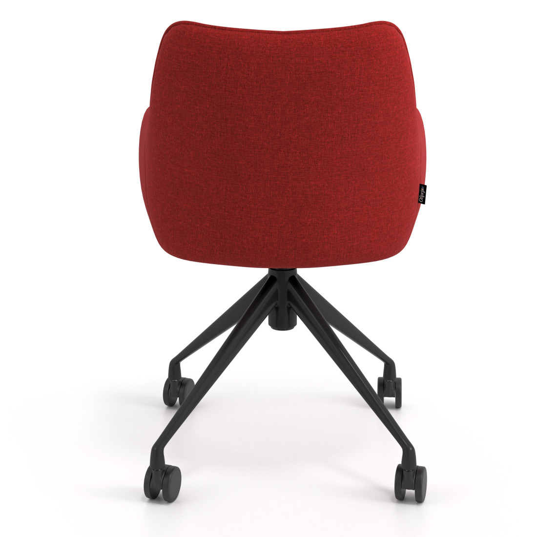 silla confidente rojo gala giratoria con ruedas 6