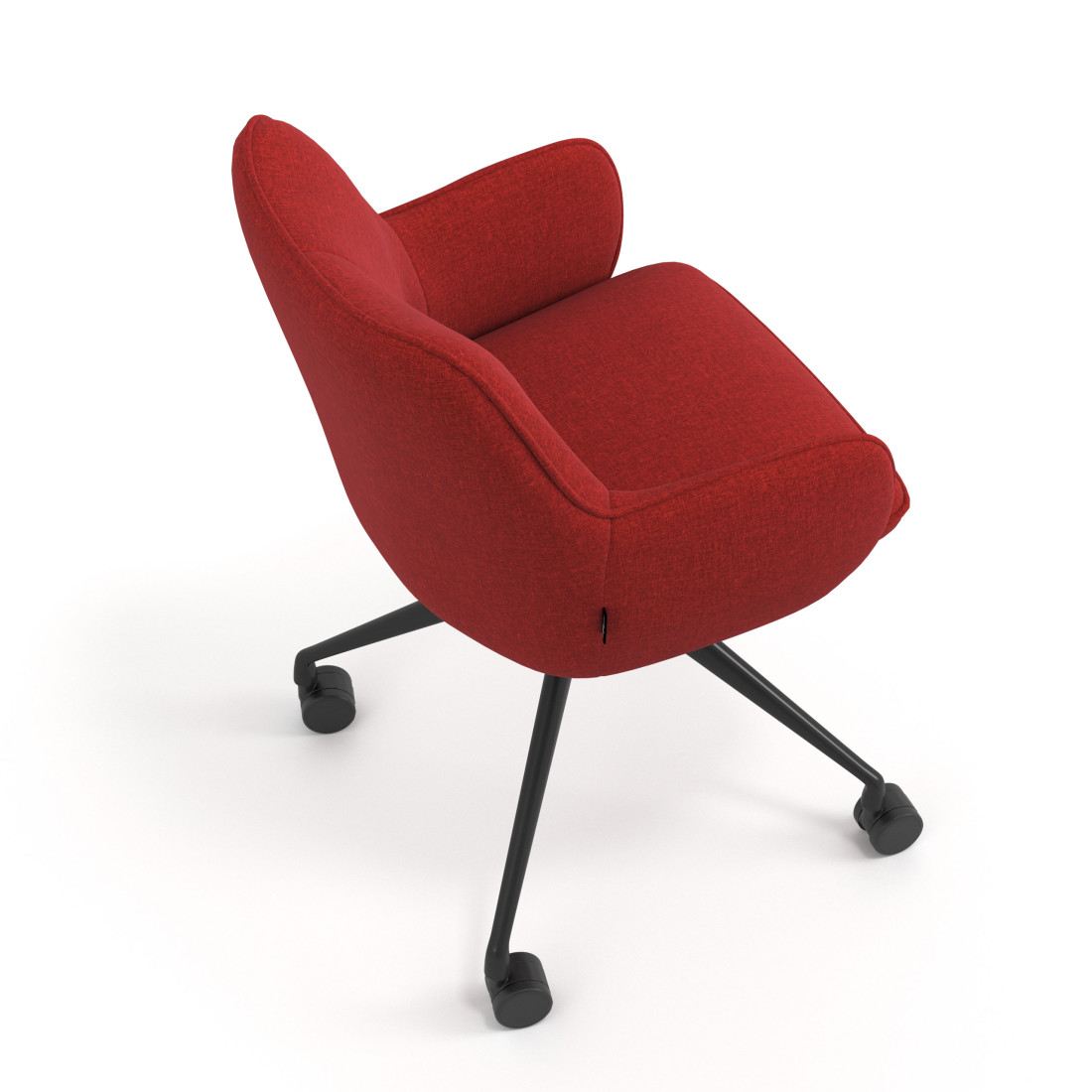 silla confidente rojo gala giratoria con ruedas 7