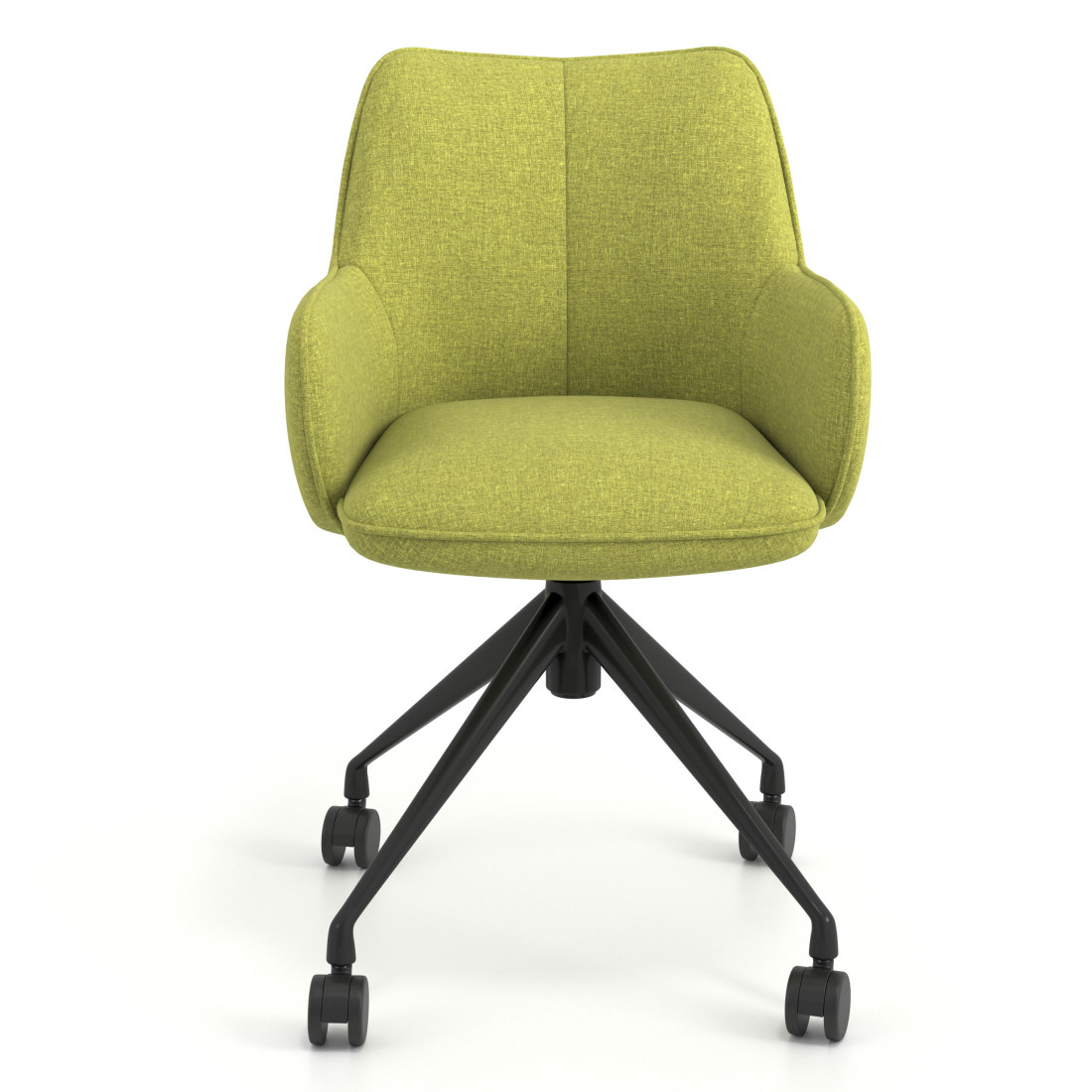 silla confidente verde gala giratoria con ruedas 4