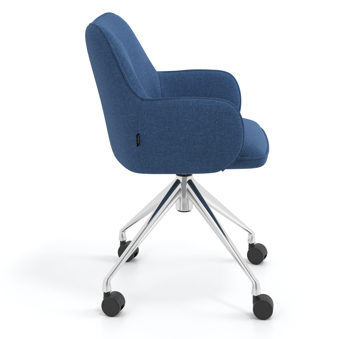 silla confidente azul gala giratoria con ruedas 3
