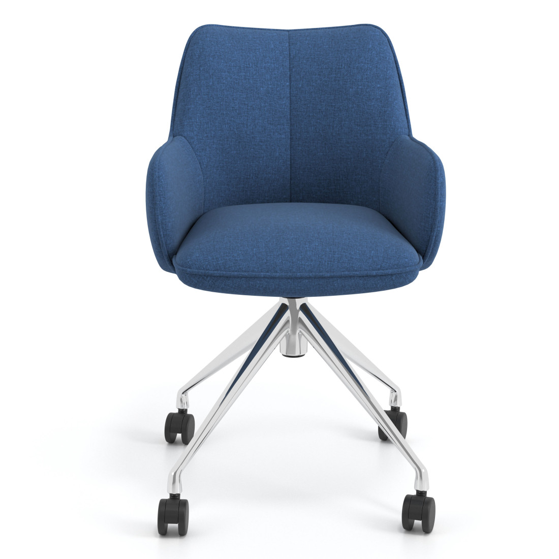 silla confidente azul gala giratoria con ruedas 4