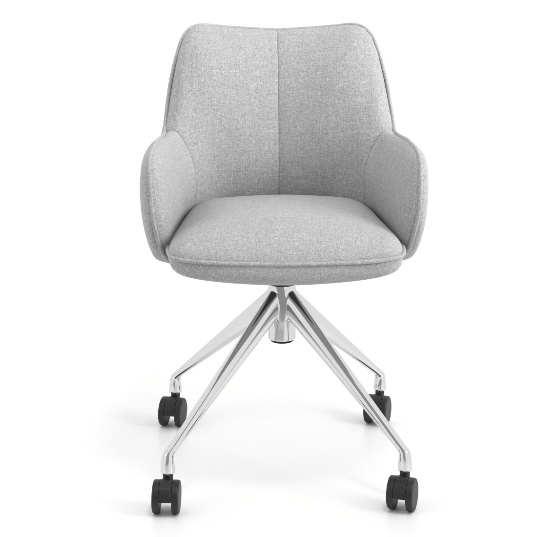 silla confidente gris gala giratoria con ruedas 4