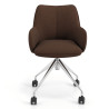 silla confidente marron gala giratoria con ruedas 4