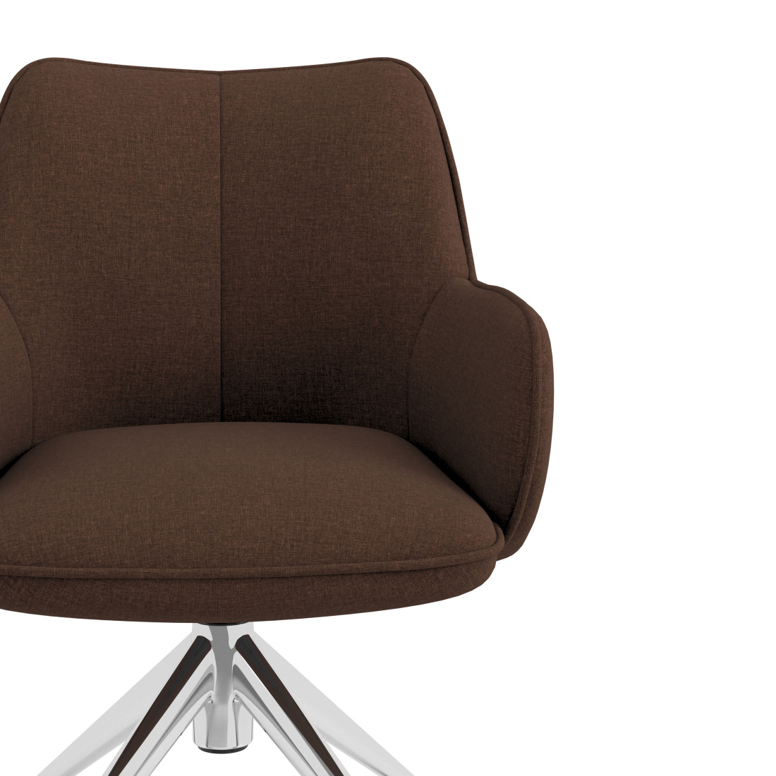 silla confidente marron gala giratoria con ruedas 5