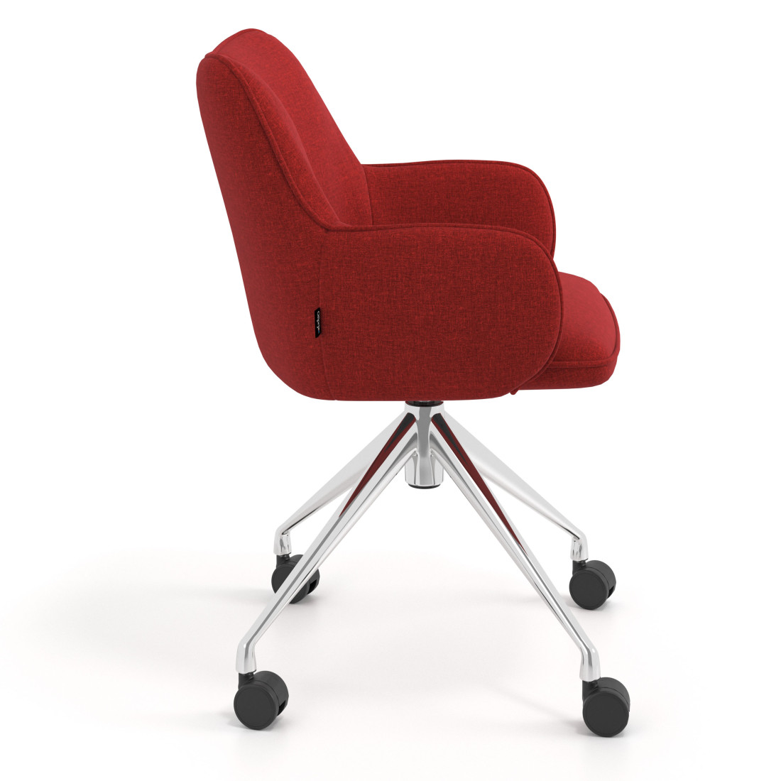 silla confidente rojo gala giratoria con ruedas 3