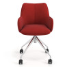 silla confidente rojo gala giratoria con ruedas 4