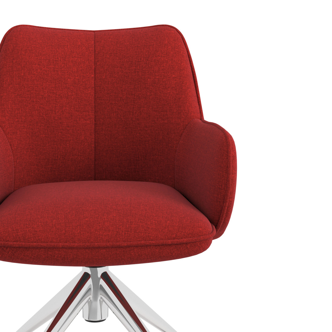 silla confidente rojo gala giratoria con ruedas 5