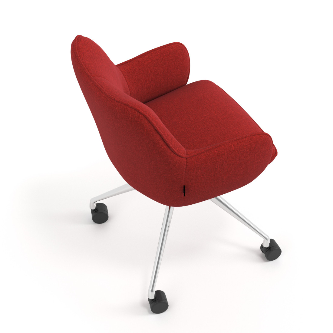 silla confidente rojo gala giratoria con ruedas 7
