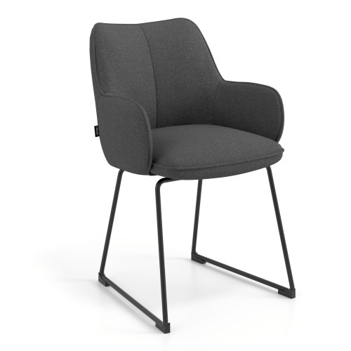 Silla confidente Gala, estructura patín - Antracita