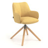 Silla de reuniones Gala, estructura giratoria, base de madera - Amarillo