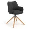 Silla de reuniones Gala, estructura giratoria, base de madera - Antracita