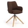Silla de reuniones Gala, estructura giratoria, base de madera - Marron