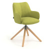 Silla de reuniones Gala, estructura giratoria, base de madera - VERDE