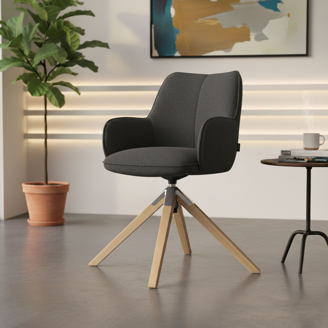 silla confidente antracita gala giratoria madera 2