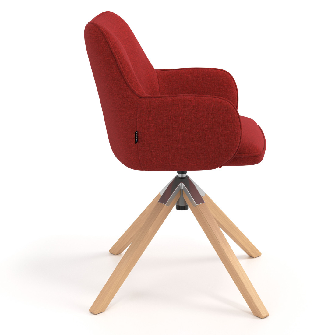 silla confidente rojo gala giratoria madera 3