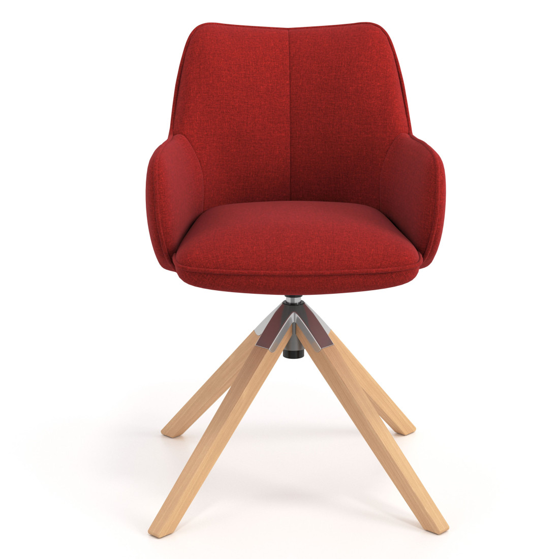 silla confidente rojo gala giratoria madera 4