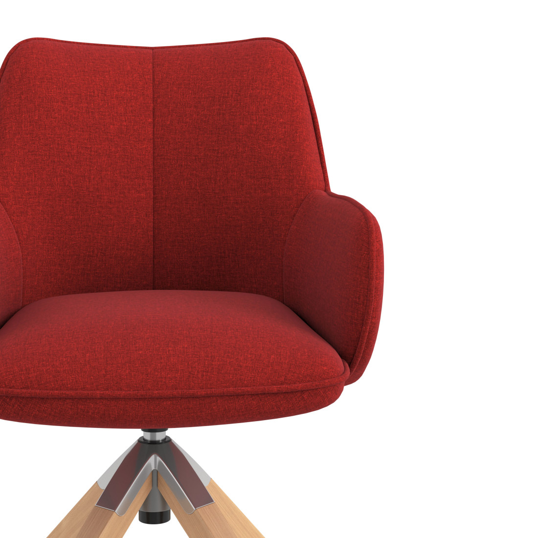 silla confidente rojo gala giratoria madera 5