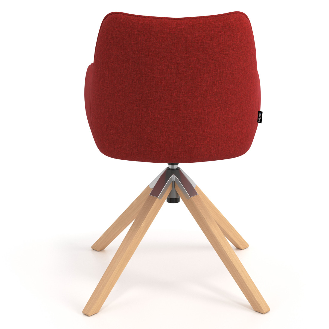 silla confidente rojo gala giratoria madera 6