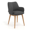 Silla de visitas Gala, estructura 4 patas, base de madera - Antracita