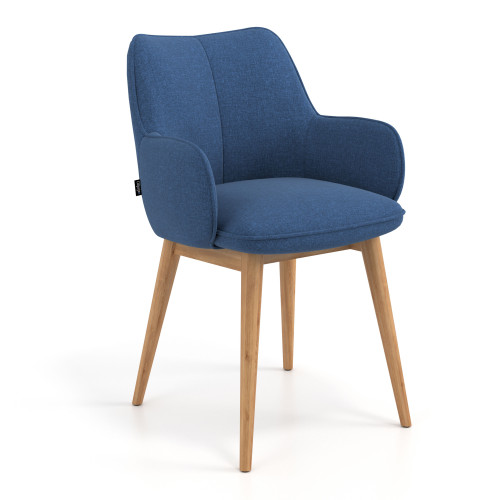 Silla de visitas Gala, estructura 4 patas, base de madera - AZUL