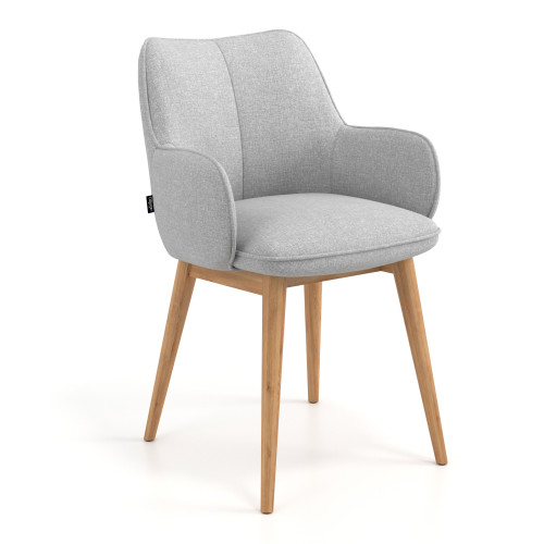Silla de visitas Gala, estructura 4 patas, base de madera - Gris