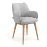 Silla de visitas Gala, estructura 4 patas, base de madera - Gris