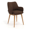 Silla de visitas Gala, estructura 4 patas, base de madera - Marron