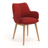 Silla de visitas Gala, estructura 4 patas, base de madera - ROJO