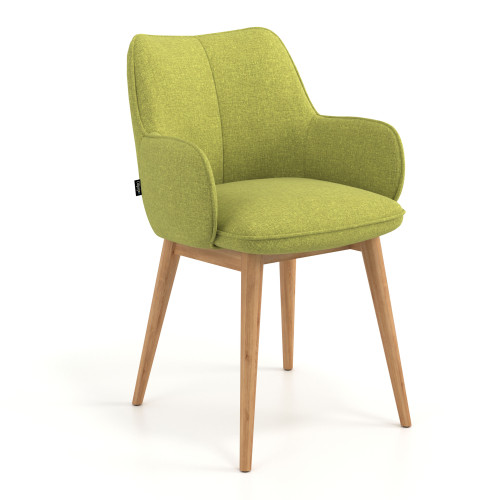 Silla de visitas Gala, estructura 4 patas, base de madera - VERDE