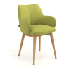 Silla de visitas Gala, estructura 4 patas, base de madera - VERDE
