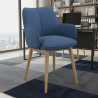 silla confidente azul gala 4 patas madera 2