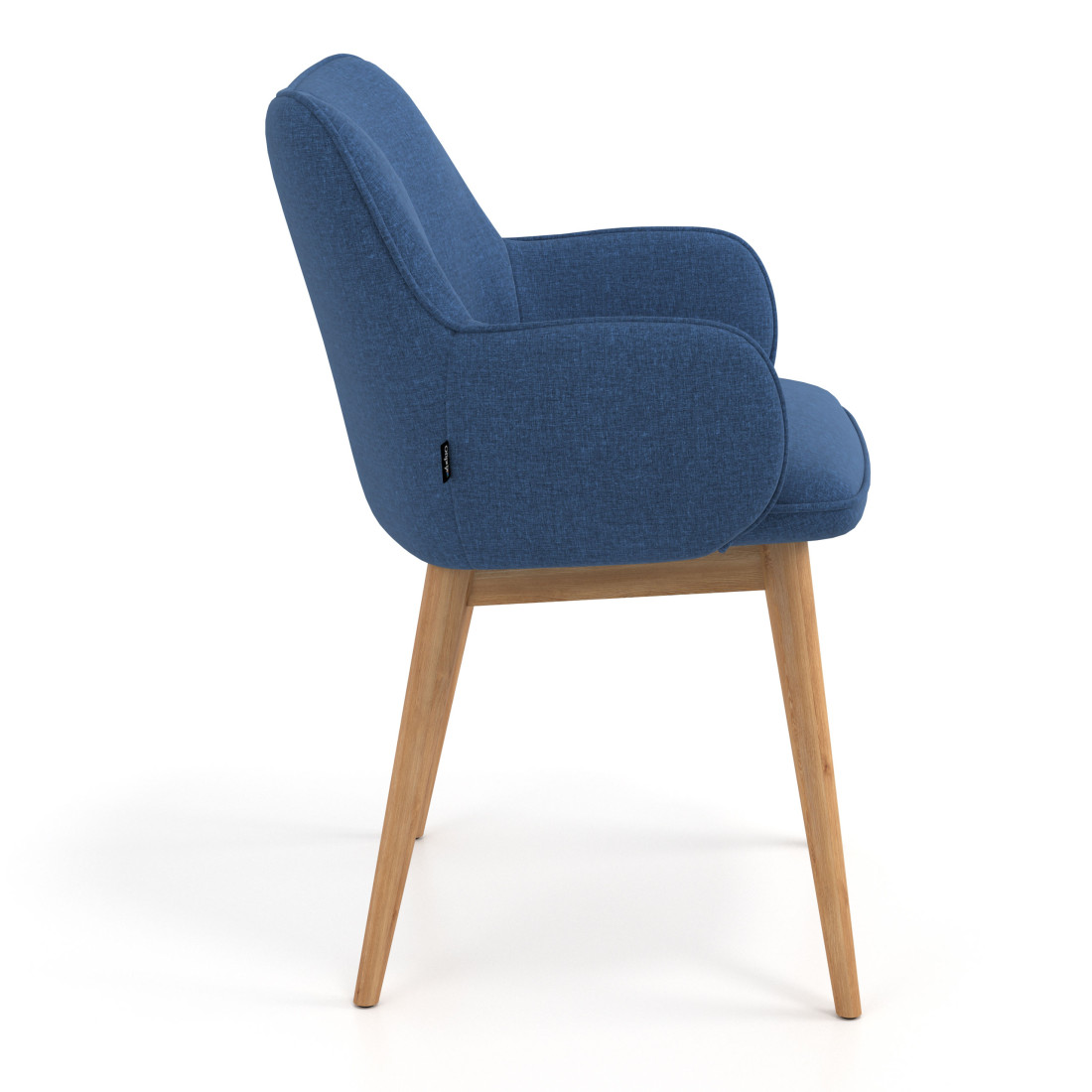 silla confidente azul gala 4 patas madera 3