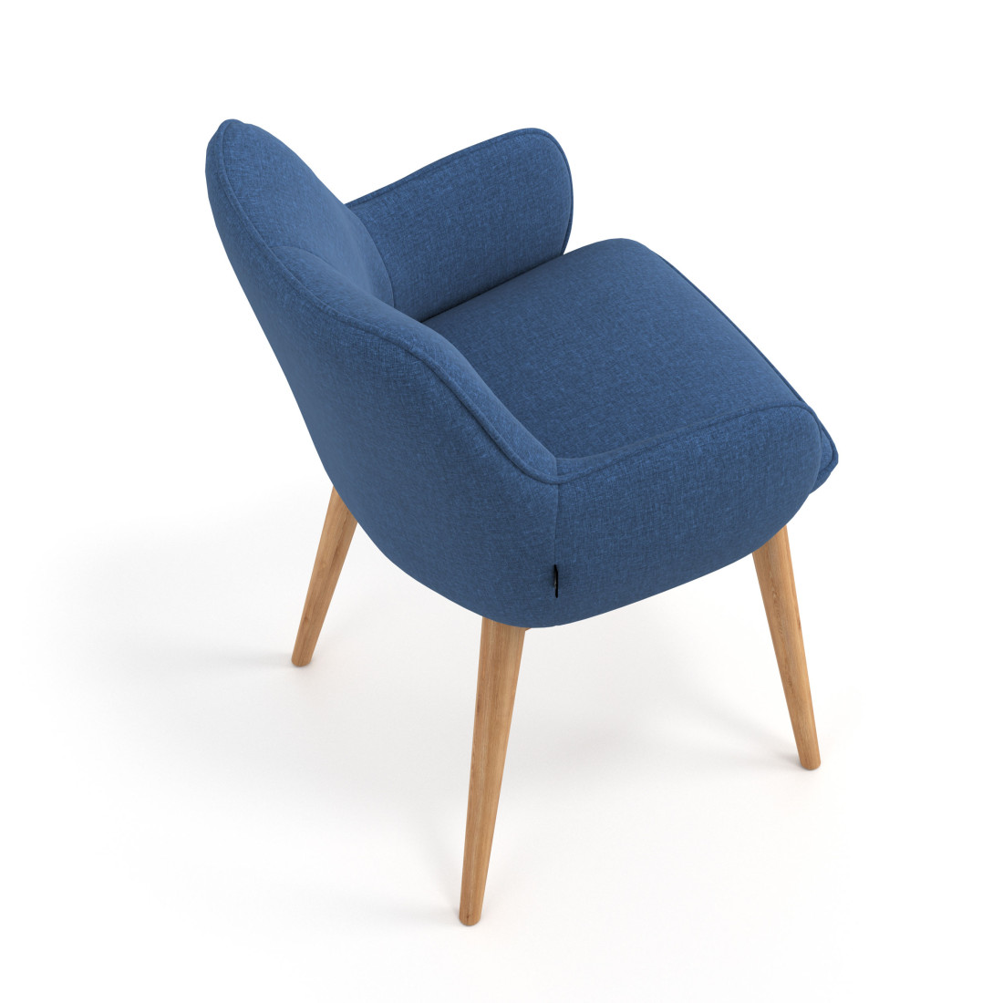 silla confidente azul gala 4 patas madera 7