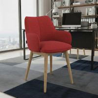 Silla de visitas Gala, estructura 4 patas, base de madera - ROJO Second image