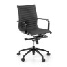 Silla oficina de diseño Croma, respaldo bajo, estructura negra - NEGRO