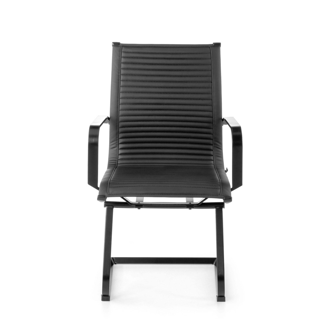 silla confidente negro croma estructura negra ecopiel piel sintetica 3