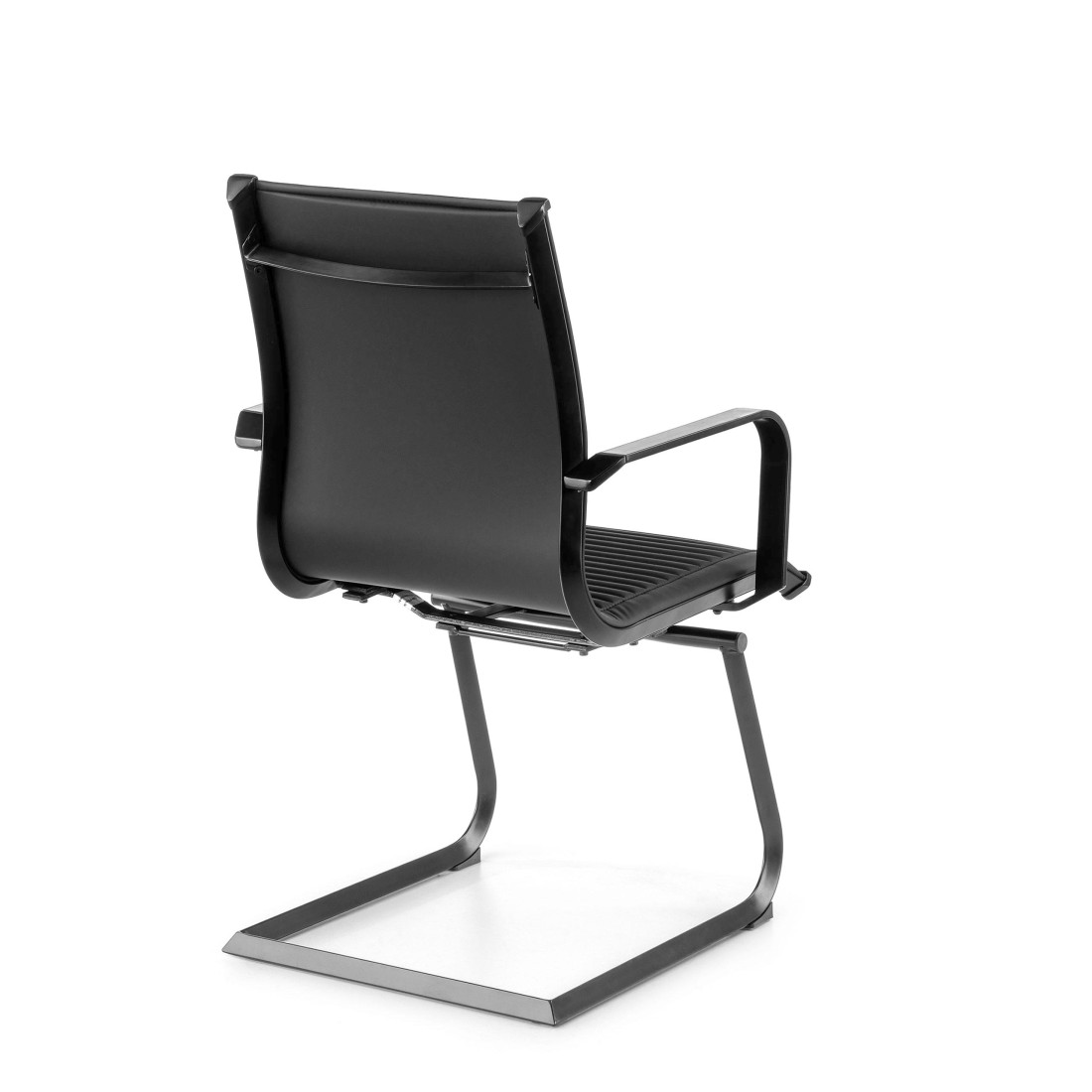 silla confidente negro croma estructura negra ecopiel piel sintetica 6