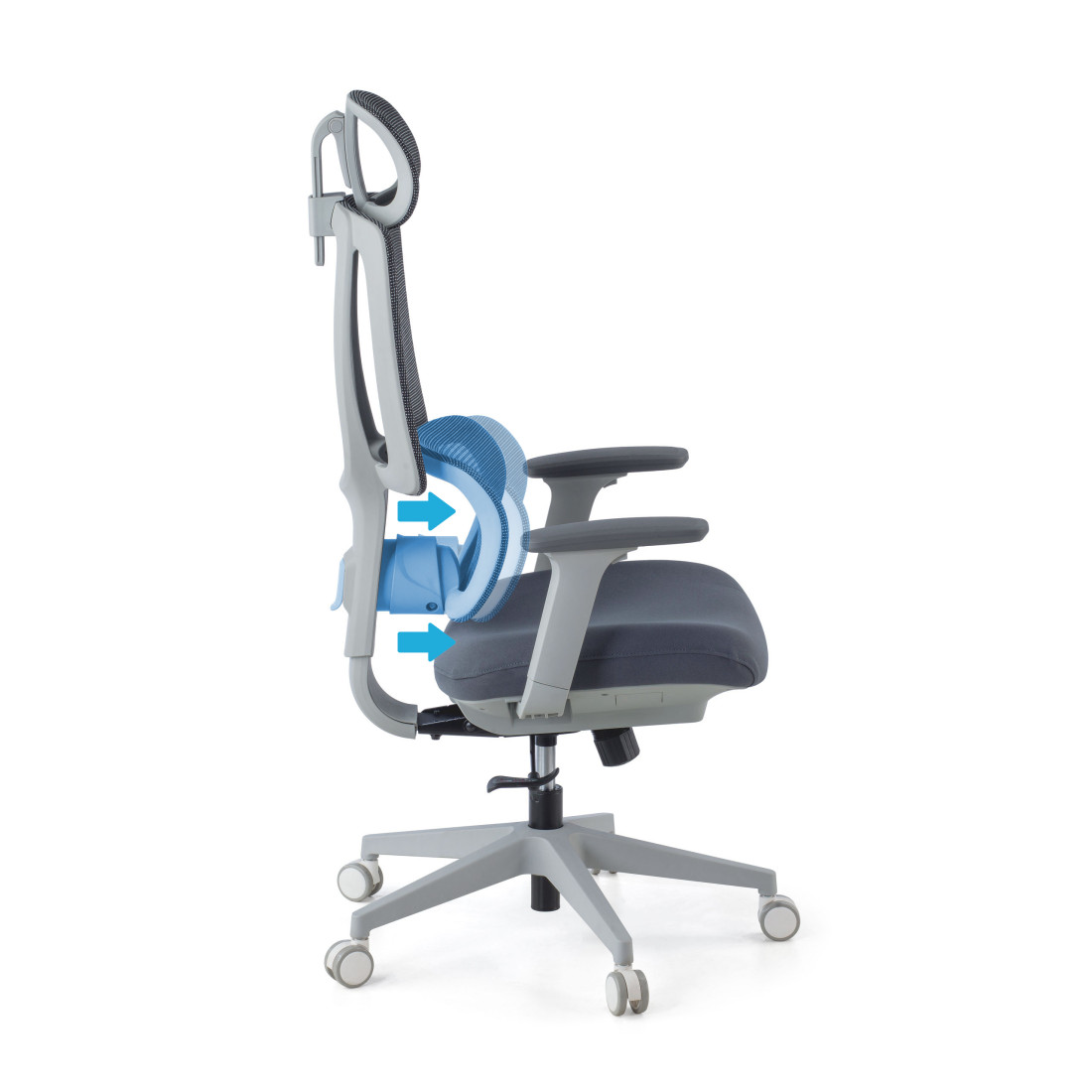 silla ergonomica gris motion malla 4