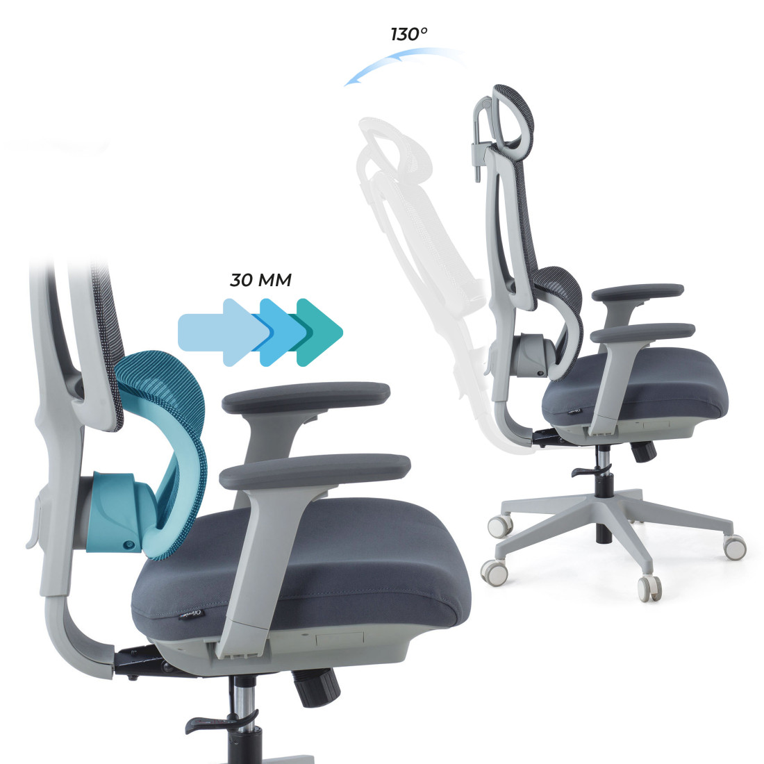 silla ergonomica gris motion malla 7
