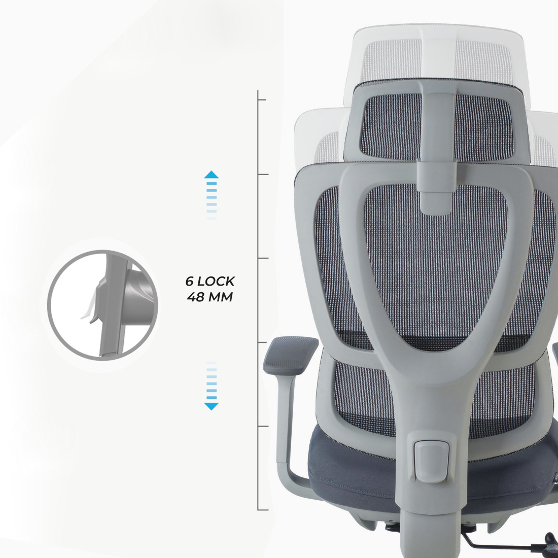 silla ergonomica gris motion malla 12